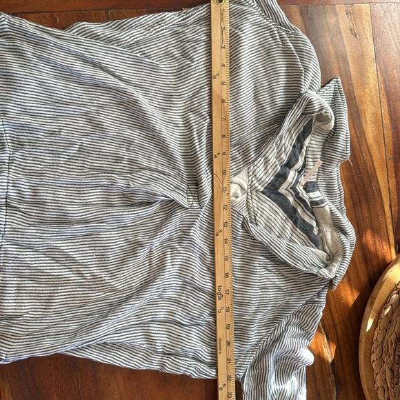 FREE PEOPLE Navy Stripe Pullover Tunic BOHO Peasant Top - Picture 7 of 7